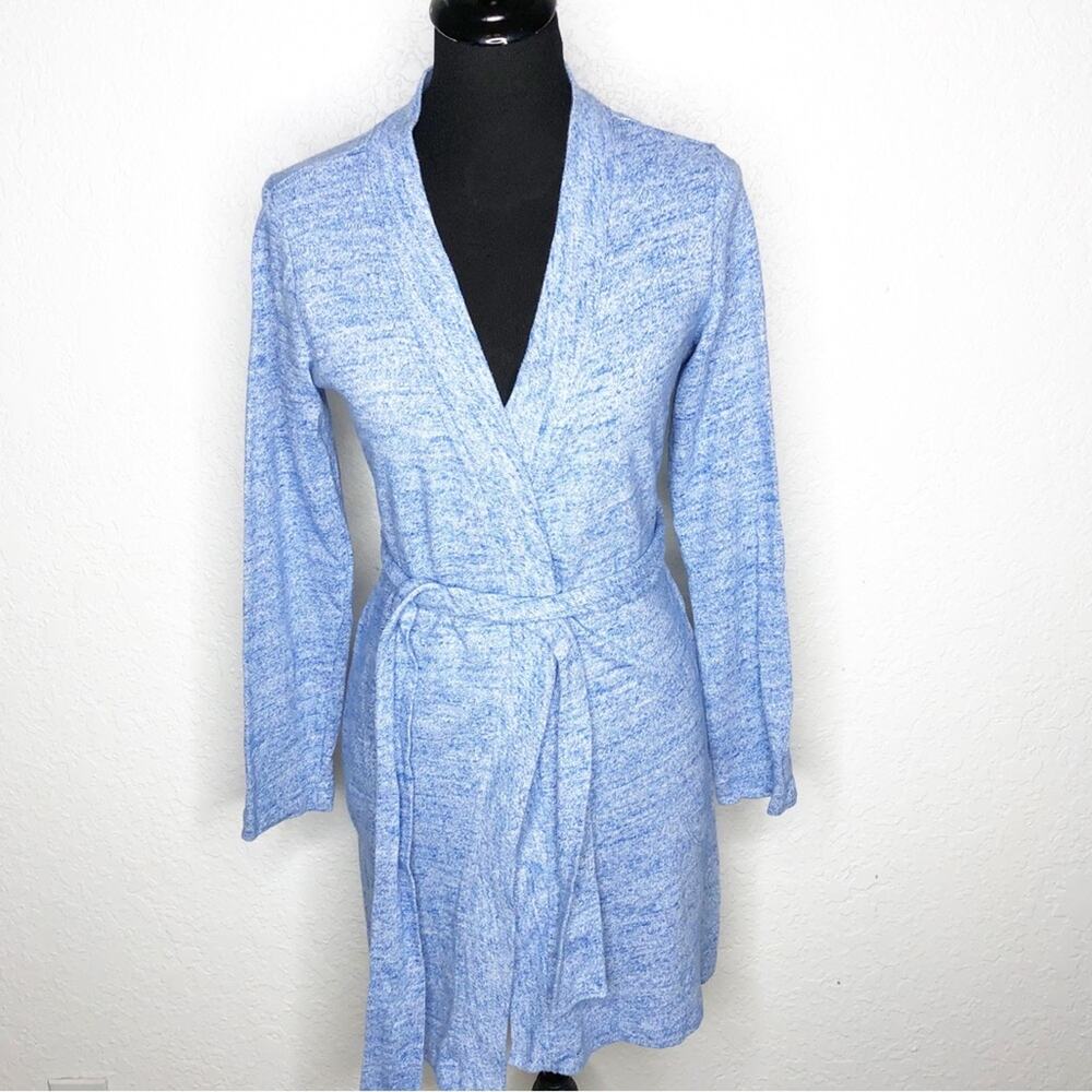 UGG Australia blue marled wrap front belted robe / cardigan size Small